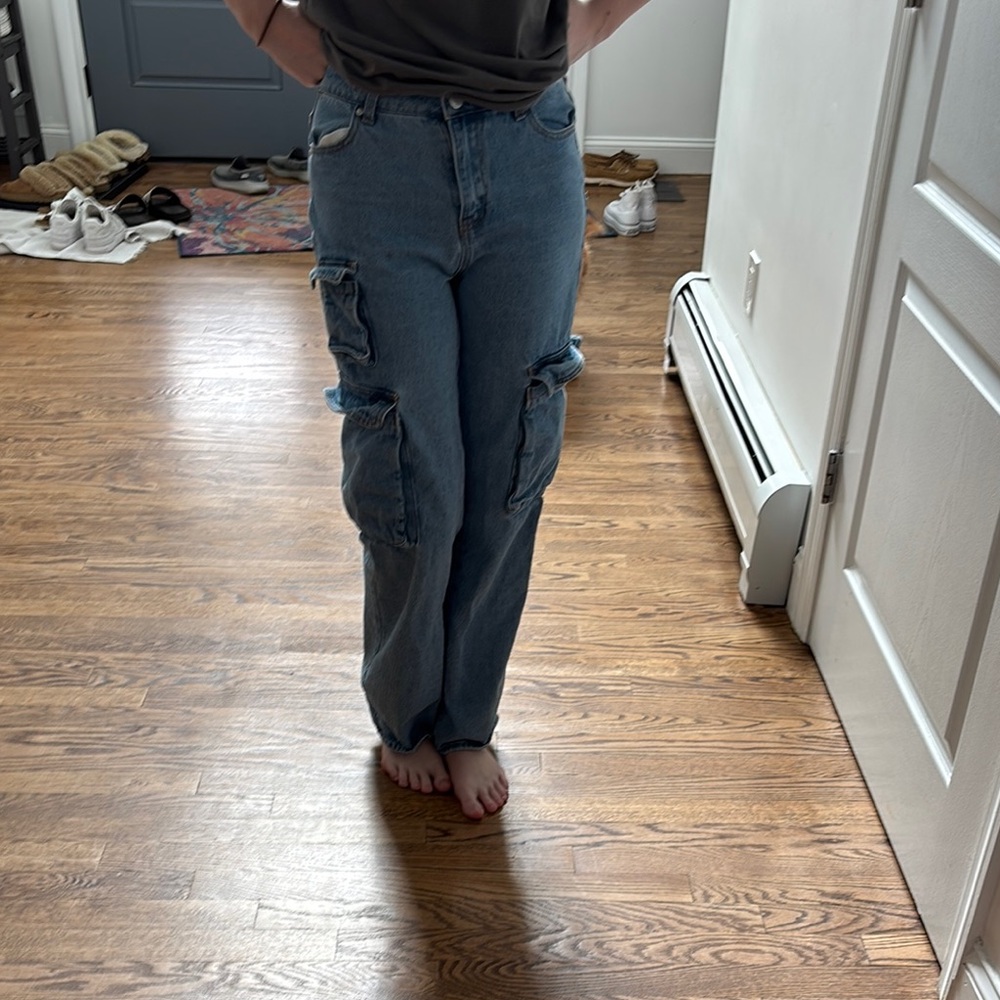 Women's Blue Cargo Jeans- Ban Jara Urban Outfitters